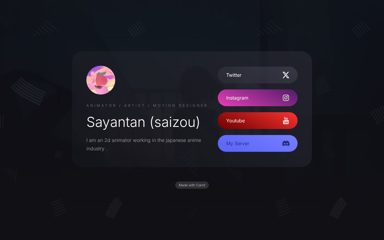 Carrd profile picture for @sayantan